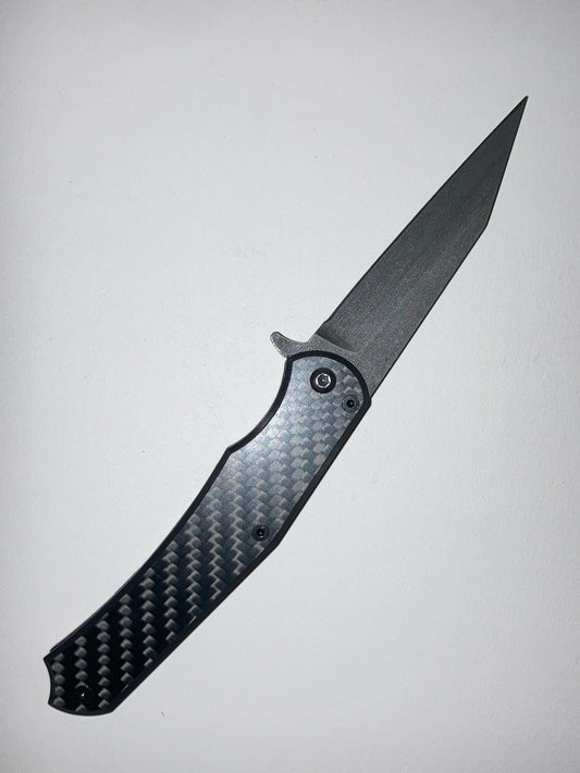 Carbon Fiber, Carbon Steel Flipper Pocket Knife