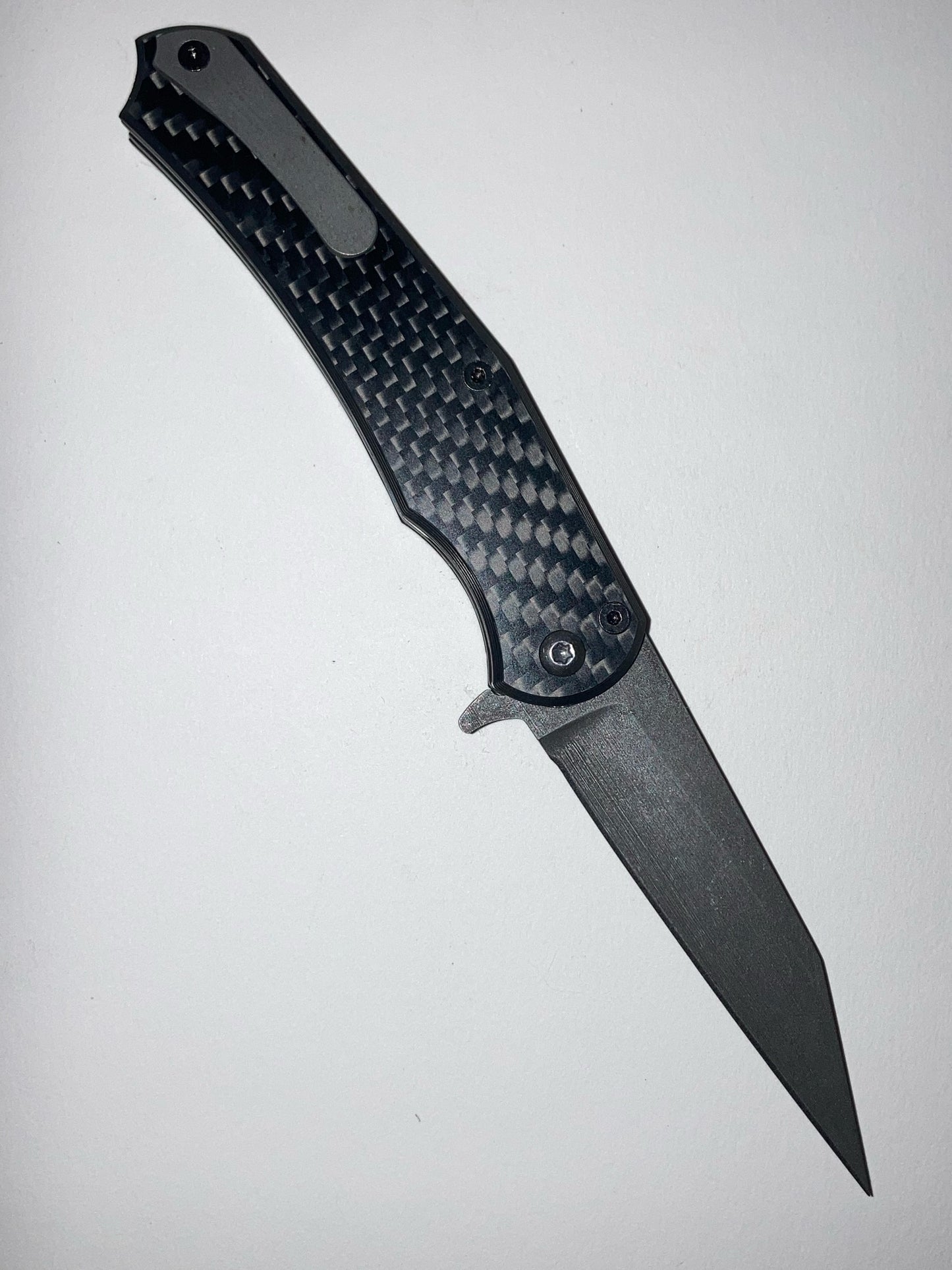 Carbon Fiber, Carbon Steel Flipper Pocket Knife